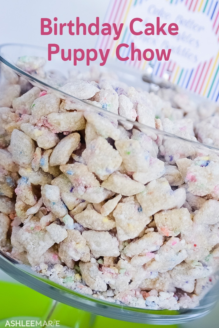 birthday cake puppy chow recipe and video