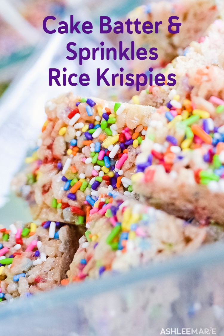 cake batter and sprinkles rice krispies