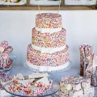 Baby Boy Cake Batter Rainbow Sprinkle Birthday Party