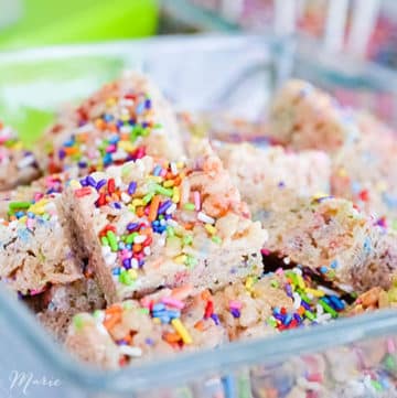 cake mix and sprinkles rice krispie treats