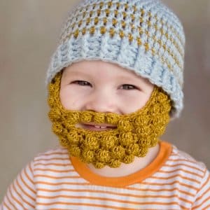 Crochet Bobble Beard pattern – multiple sizes