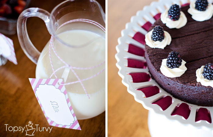 crepe-bar-birthday-party-flourless-cake-milk