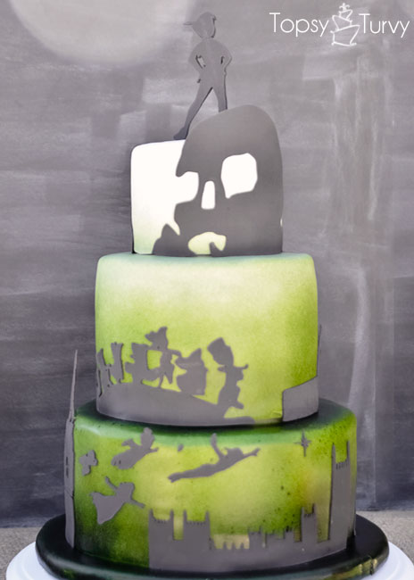 peter-pan-silhouette-shadow-ombre-fondant-birthday-cake-front