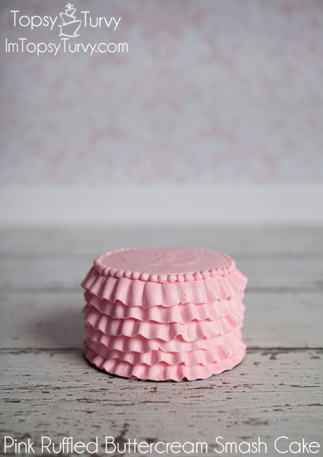 large-pink-ruffled-buttercream-smash-cake