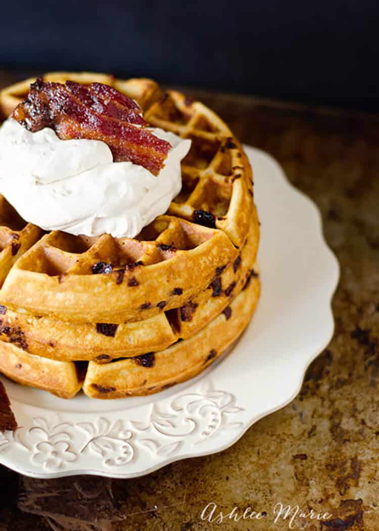 Maple Bacon Waffle Recipe | Ashlee Marie - real fun with real food