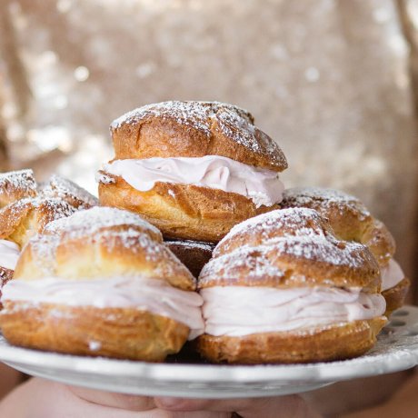 Rasberry Cream filled Cream Puffs Recipe and Video - Ashlee Marie ...