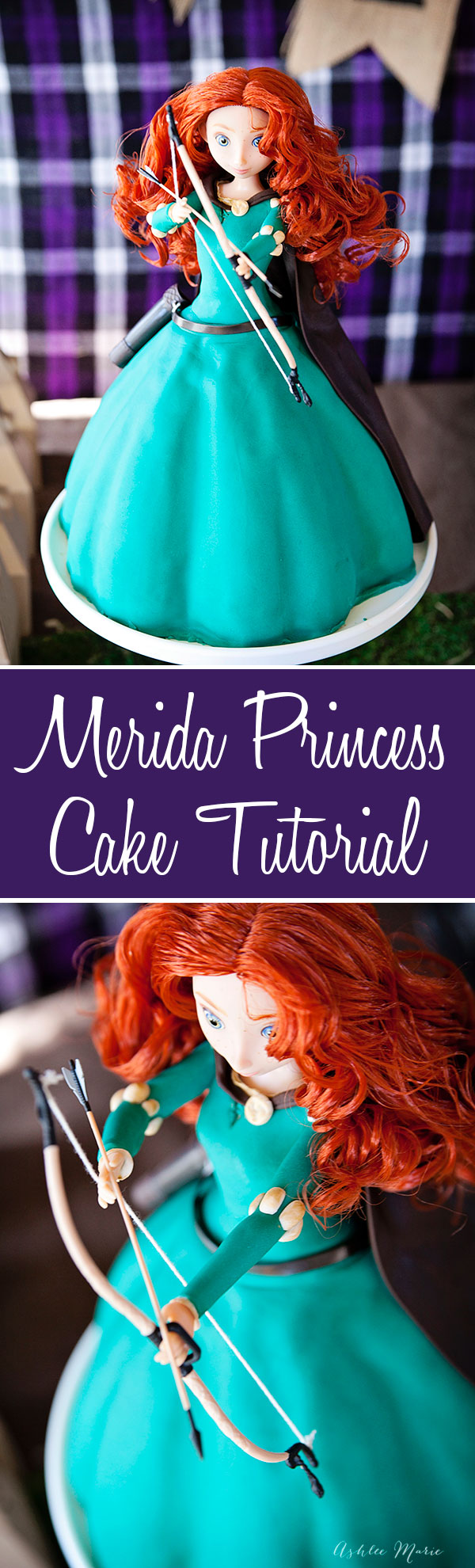 a modern take on a barbie cake, a full tutorial for creating this disney merida princess cake with tip and tricks so you can make your own