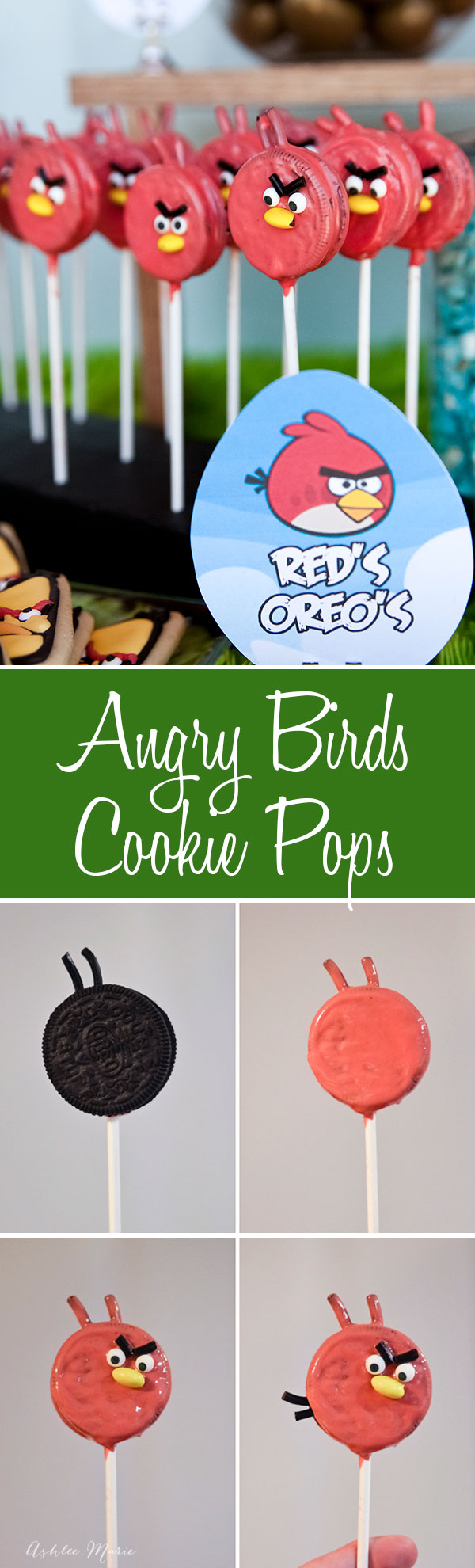 an easy tutorial for making your own oreo pop angry bird, this one is for Red but you can use the same techniques to make any of the birds