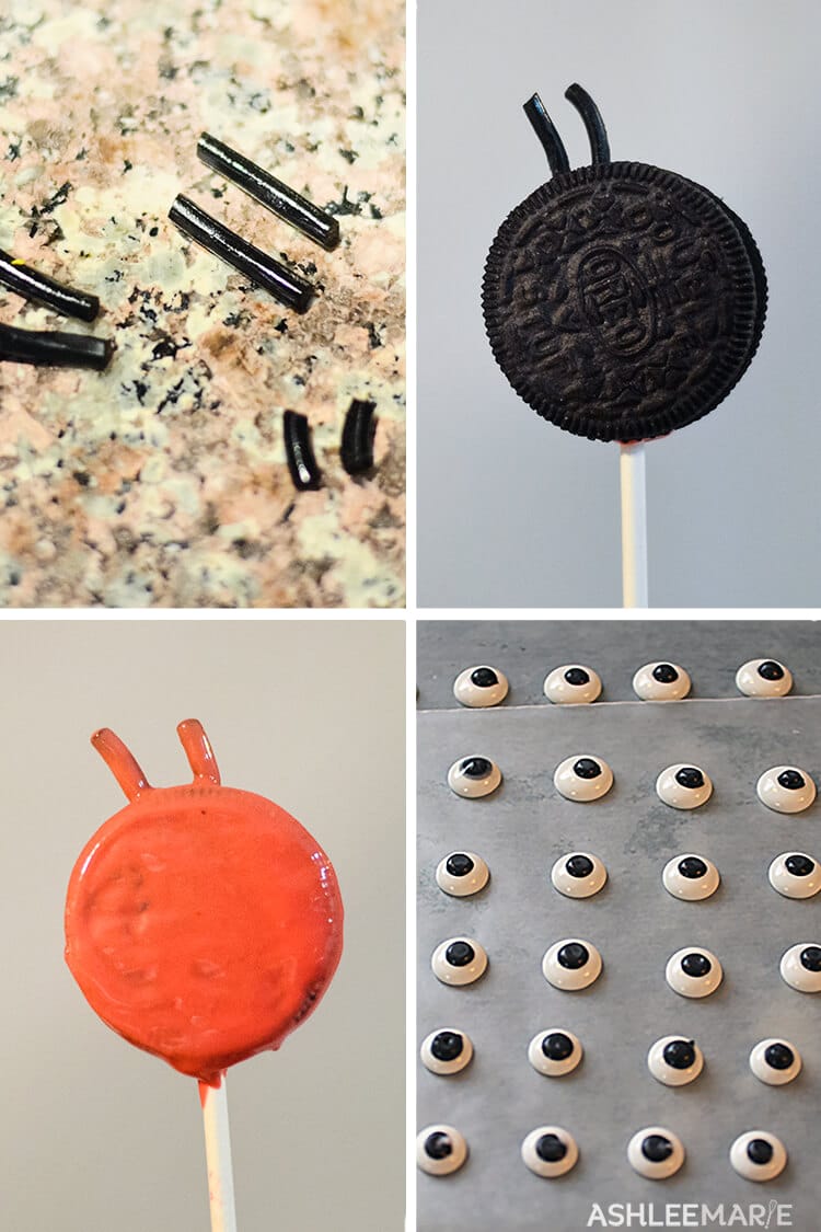 how to make red angry bird oreo pop