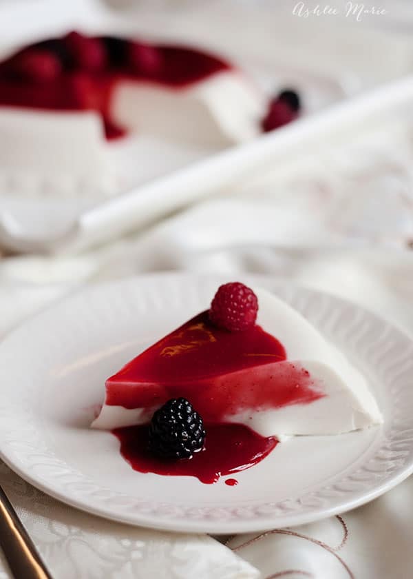 Panna Cotta is a mix between creamy putting and stable jello, the perfect texture and flavor this coconut version with blackberries and berry coulis is always a huge hit