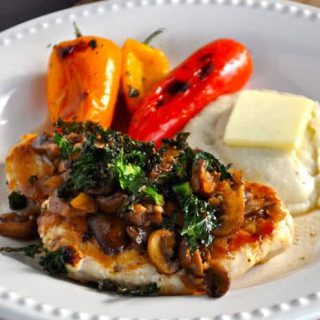 Chicken Marsala And Garlic Cauliflower Mash