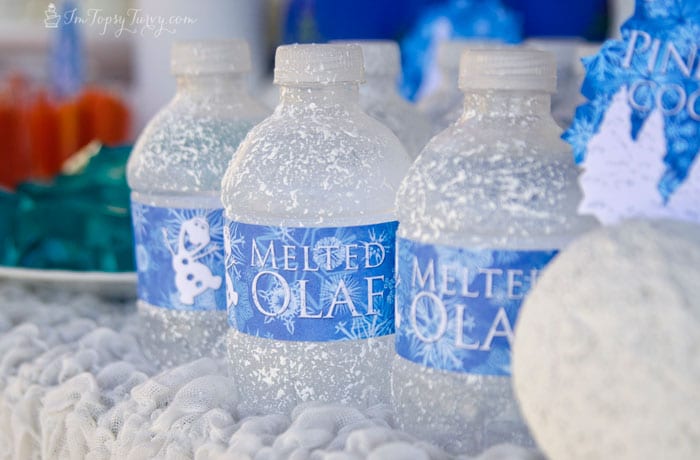 frozen-birthday-party-olaf-water-bottles