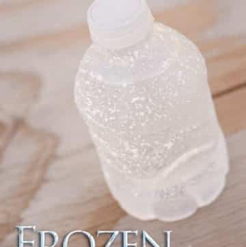 Snow covered water bottles – Melted Olaf