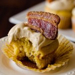 topped with candied bacon these maple bacon cupcakes with maple buttercream are oh so delicious