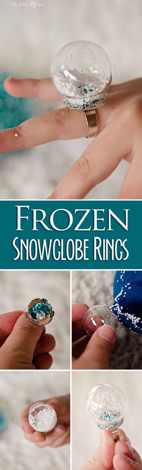 a fun craft at any party, make your own snow globe rings, fill with anything you want