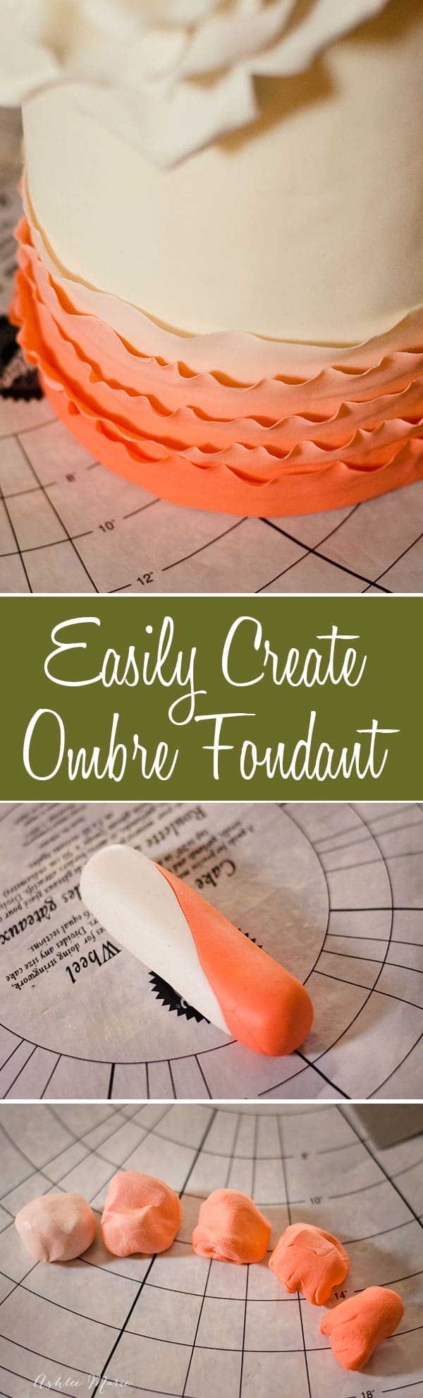 my easy way for making perfectly even ombre fondant or gumpaste