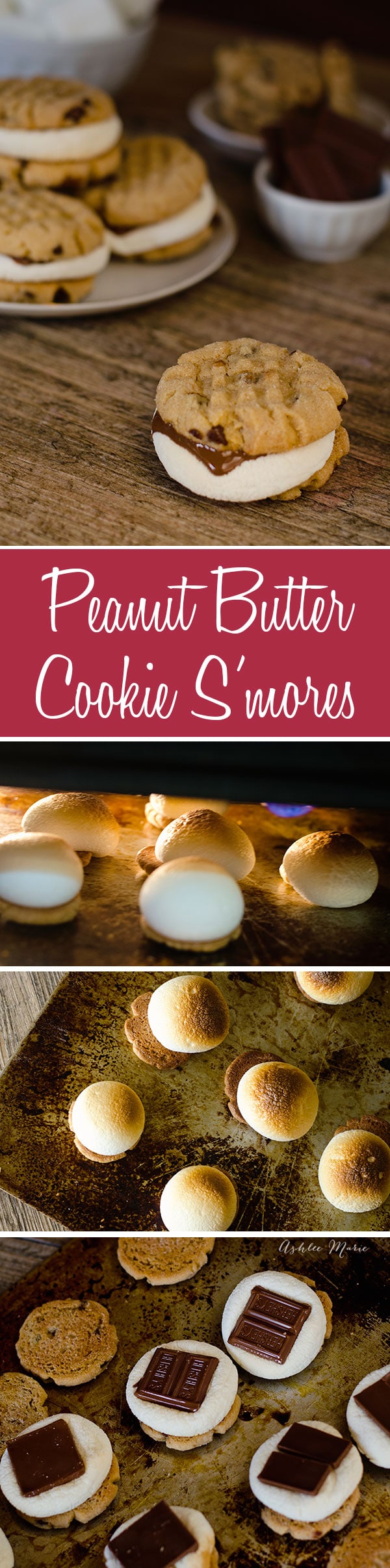 oven baked peanut butter cookie Smores. Easy to make and they taste amazing, One of our favorite summer treats