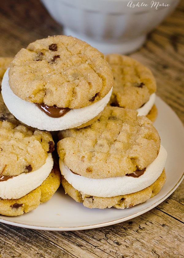 make s'mores with chocolate chip peanut butter cookies for an extra delicious treat