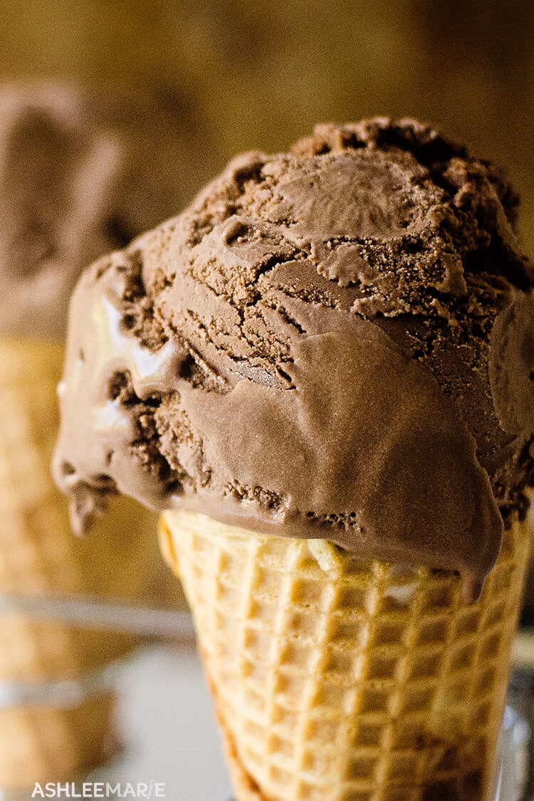 Basic Chocolate Ice Cream Recipe | Ashlee Marie - real fun with real food