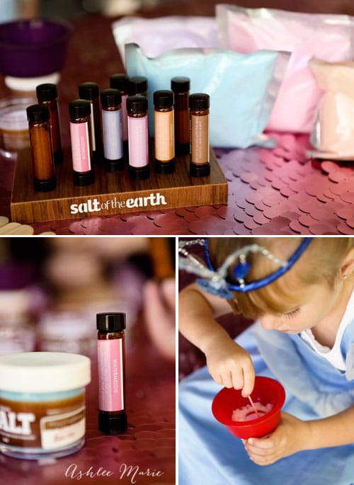 For a fun activity make scented bath salts, or other fun spa prodcuts for a disney princess spa party