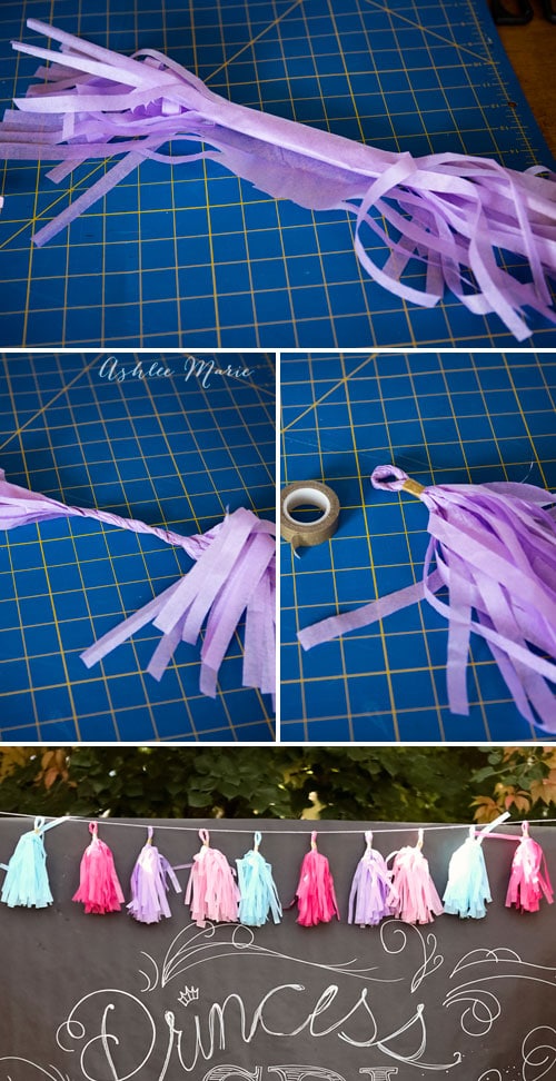 how to roll and twist your tissue paper to create tassels for decorations