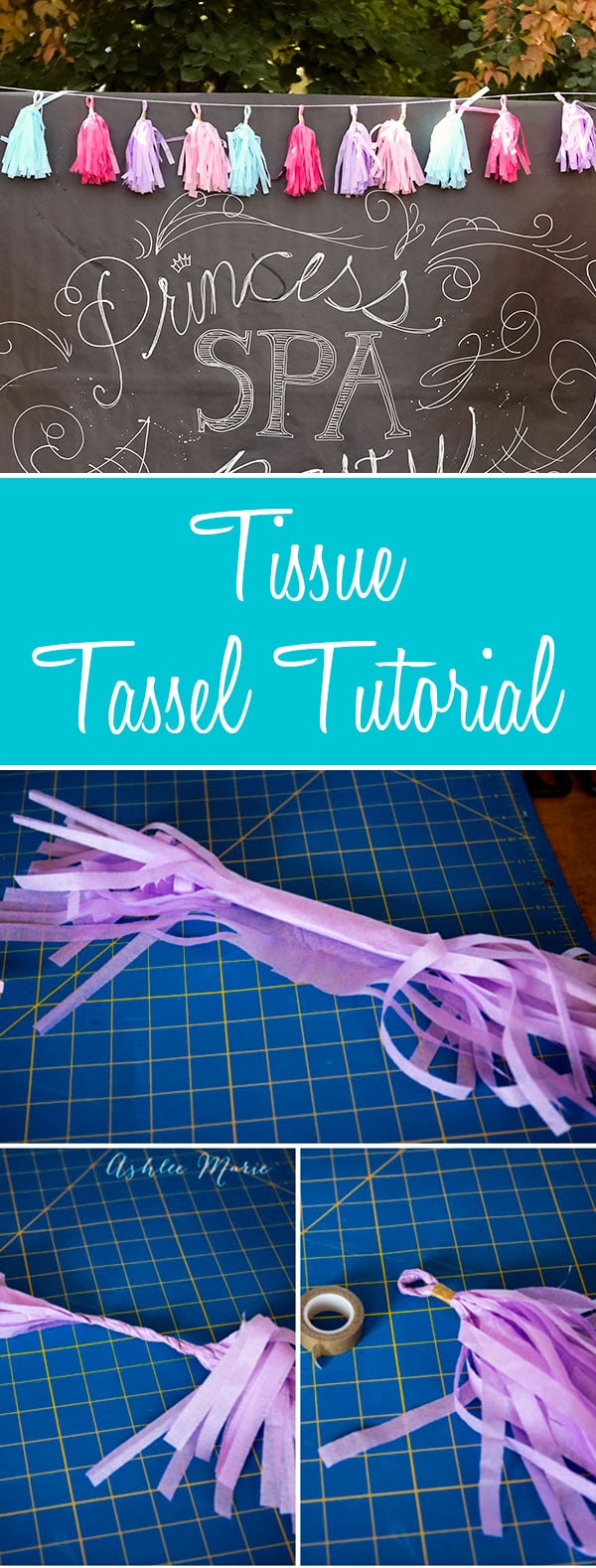 make your own tissue tassels for tassel bunting