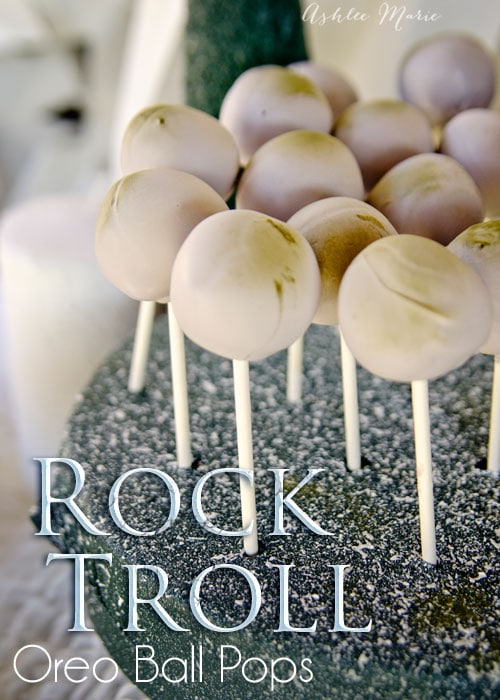 Rock Troll Oreo cookie ball pops are easy to make, taste great and are adorable and perfect for your Frozen birthday party