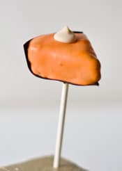 Pumpkin Pie Slice shaped OREO ball pops