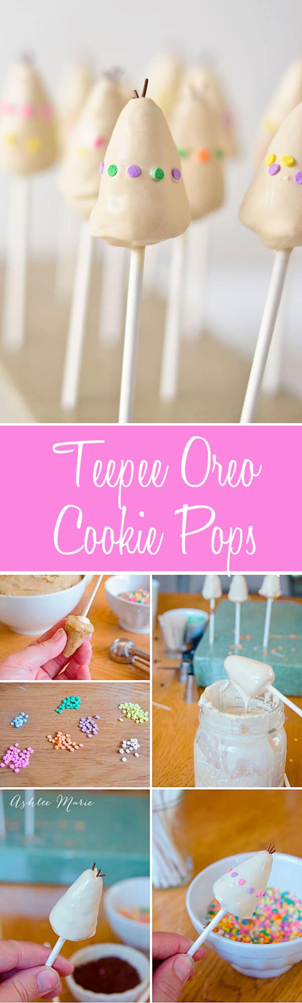 teepee shaped OREO cookie pops tutorial