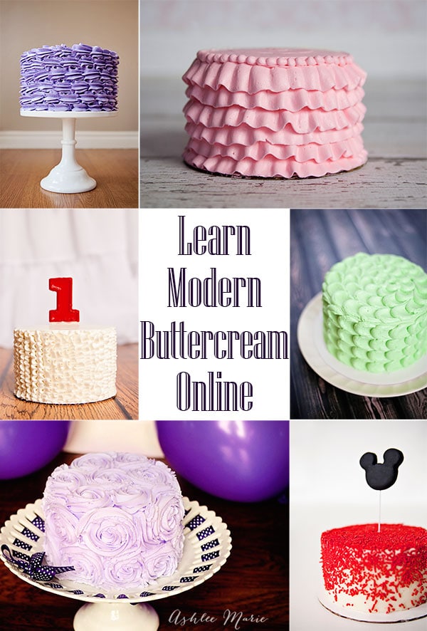 learn all these modern buttercream cake techniques in an online class