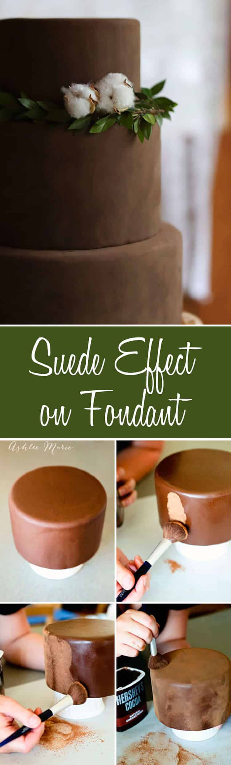 a tutorial to create this soft suede effect on any cake
