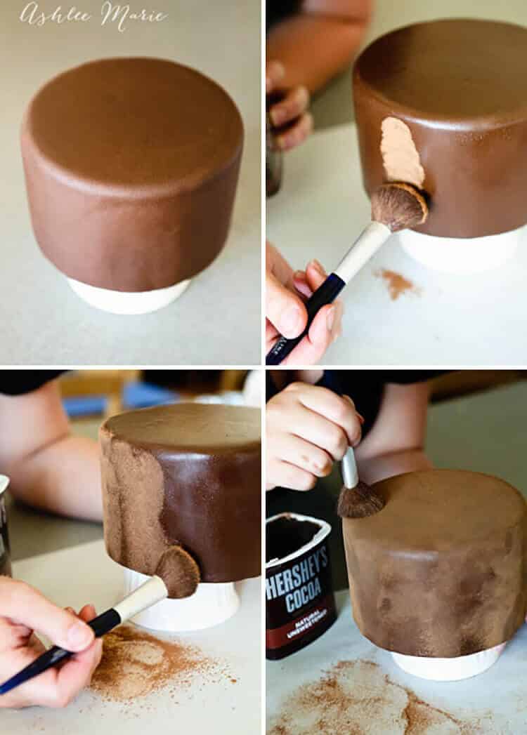 creating a suede look on a fondant cake