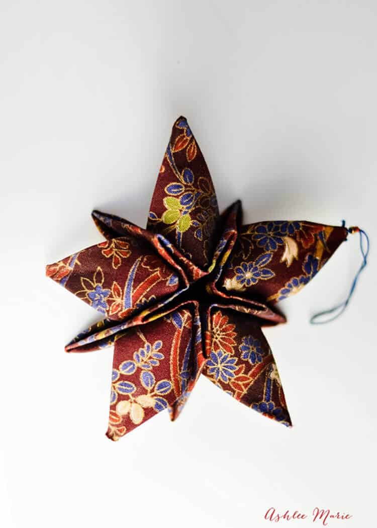 details from this origami fabric star