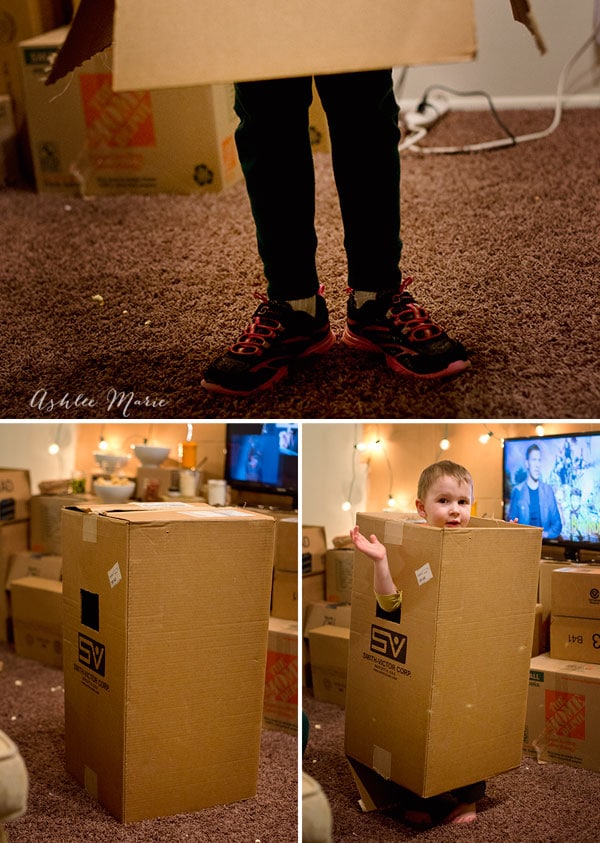 The kids loved The Boxtrolls so much that afterwards they insisted on making their own boxes