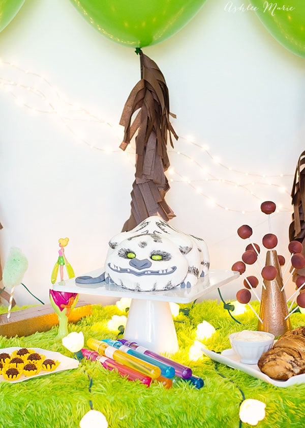 carved, 3D party cake and other disney themed party foods