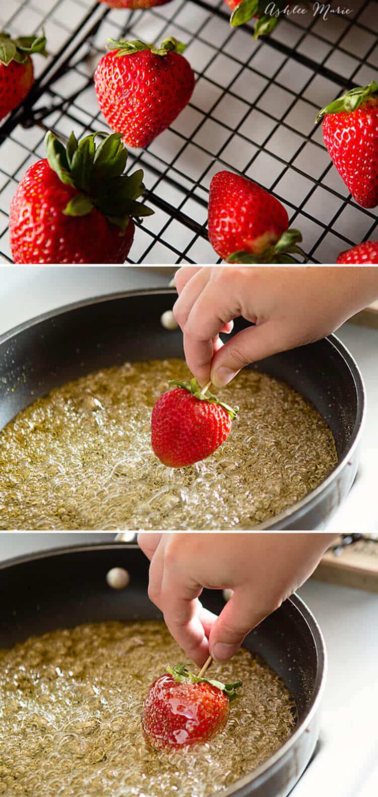 Pick fresh, firm berries to dip in the candy coating