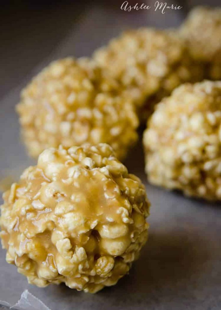 Caramel Popcorn Balls - Ashlee Marie - real fun with real food