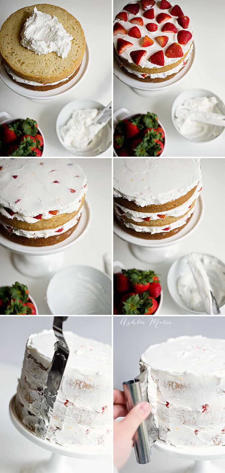 Making a naked cake is super easy, you can leave the sides plain or frost then scrape off to get a lighter look