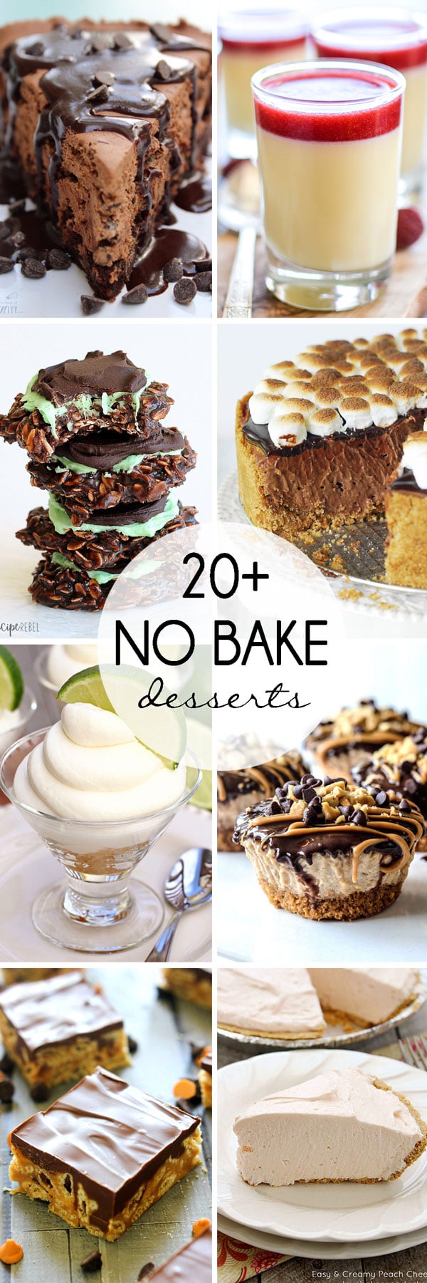 a round up of over twenty no bake desserts from some of the top food bloggers
