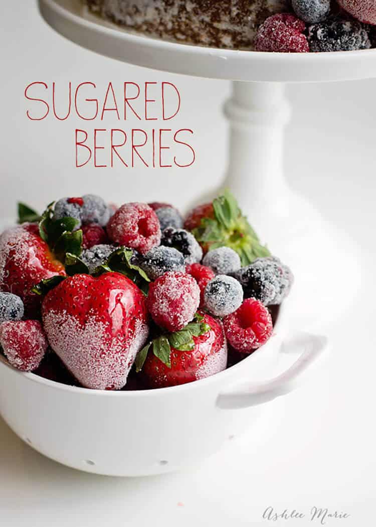 Candied strawberries and sugared berries are a wonderful treat with a sweet crunch