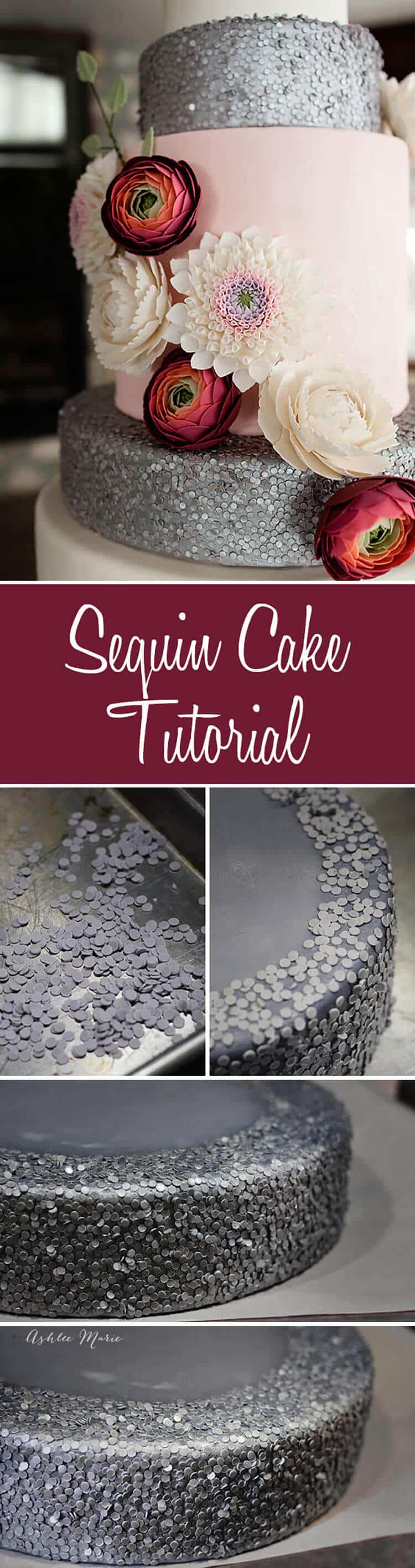 a tutorial for how I create my edible sequins cake