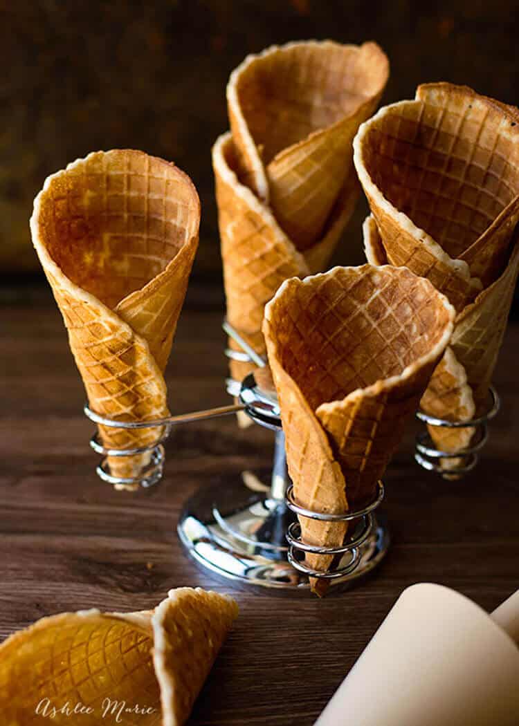 homemade waffle cone recipe, it is easy to make, smells amazing and is delicous
