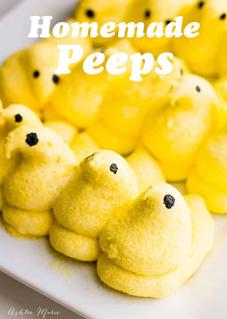 how to make your own marshmallow peeps, easy and delicious and so much fun - recipe and video tutorial