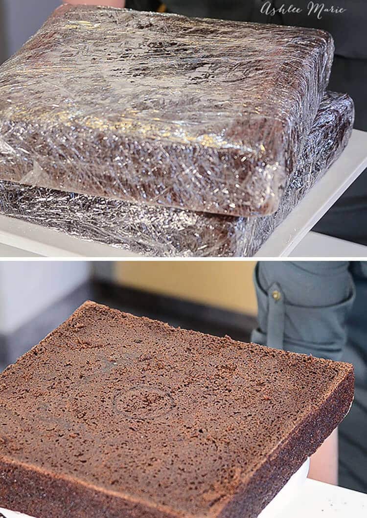 wrapping your cakes in plastic wrap and freezing them helps keep your cakes more moist