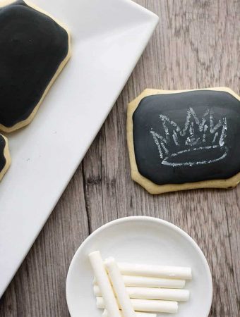 Homemade chalkboard cookies with edible chalk! Who loves to play with their food?