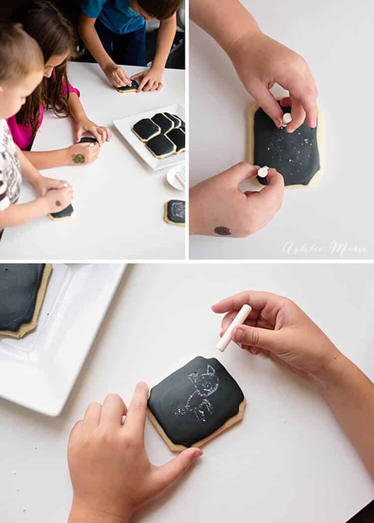 Not only is it easy to make homemade edible chalk and chalkboard cookies but then they becomes a fun craft as well and I love playing with my food