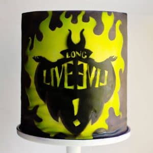 Disney Descendants Long Live Evil Graffiti cake tutorial