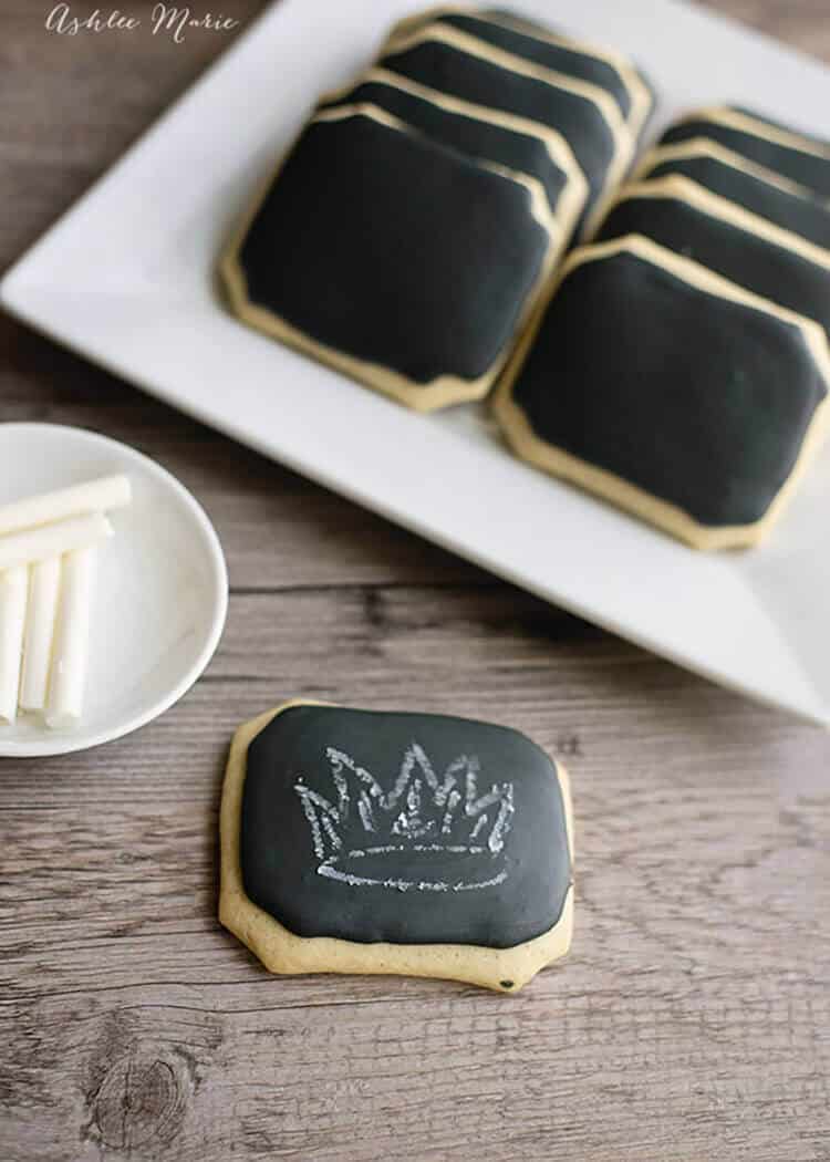 these chalkboard cookies and edible chalk were a huge hit at our high school disney descendants party, easy to make and fun to eat