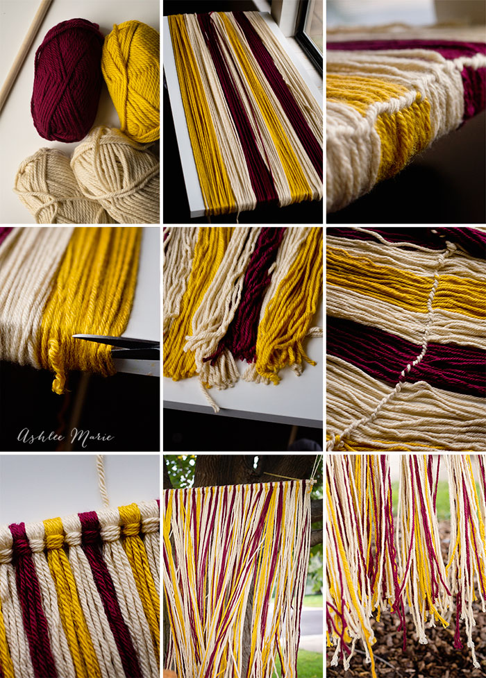 creating a fun and flowy yarn backdrop is easy to do, in one color or multiple colors you just need yarn and a strong dowel rod and you'll have a beautiful backdrop in no time