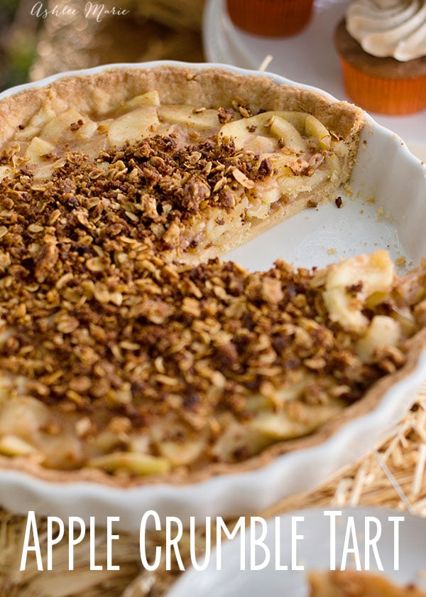 better than an apple pie the components of this dessert are cooked and baked separately so the crust and crumble say crisp perfectly complimenting the soft sweet apples